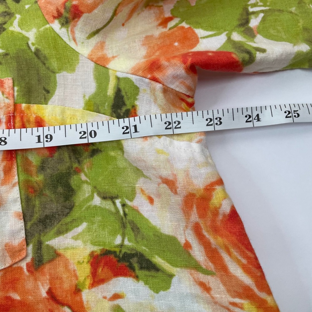 Jones New York Sport Women's Linen Blend Floral Tunic Top Size Large - Picture 4 of 15